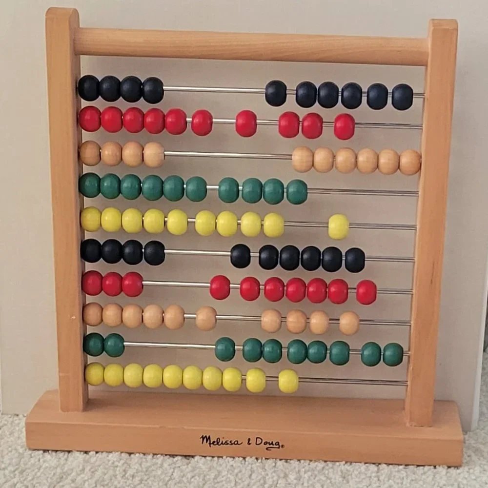 Melissa & Doug Abacus - Classic Wooden Educational Counting Toy 100 Beads NEW